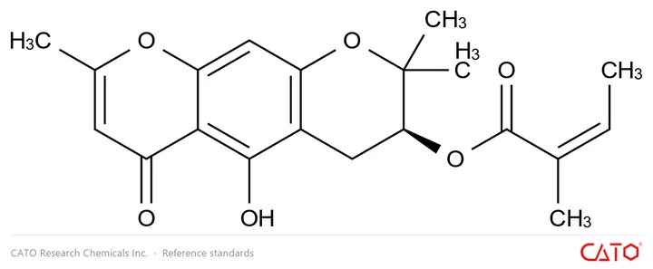 Chemical structure of 3'-O-Angeloylhamaudol