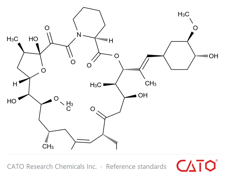 Chemical structure of Desmethyl Tacrolimus, CAS 132172-14-6