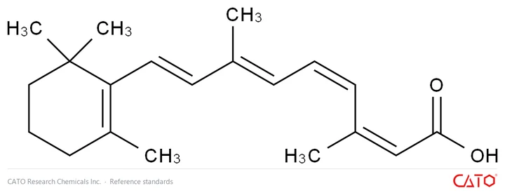 Chemical structure of Tretinoin EP Impurity C (Isotretinoin EP Impurity C, 11,13-di-cis-Retinoic Acid)