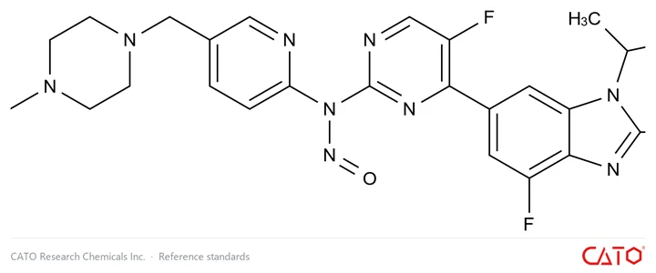 Chemical structure of N-Nitroso Abemaciclib, CAS