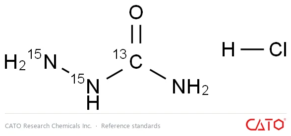 Chemical structure of Semicarbazide-13C,15N2 Hydrochloride