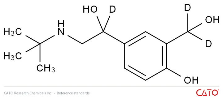 Chemical structure of Salbutamol-d3, CAS 1219798-60-3