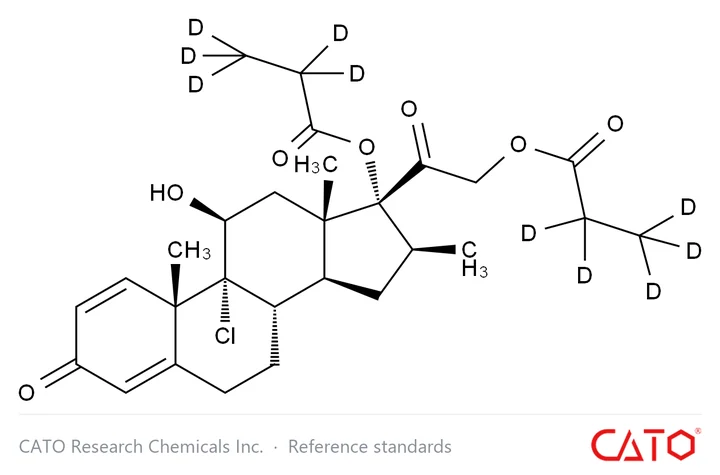 Chemical structure of Beclomethasone Dipropionate-d10, CAS