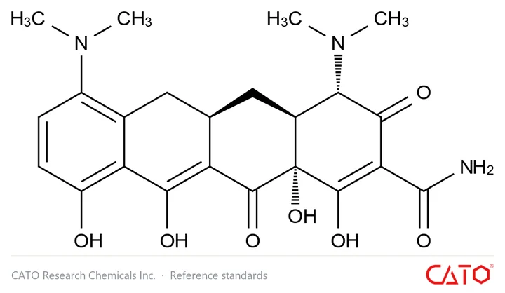 Chemical structure of Minocycline, CAS 10118-90-8