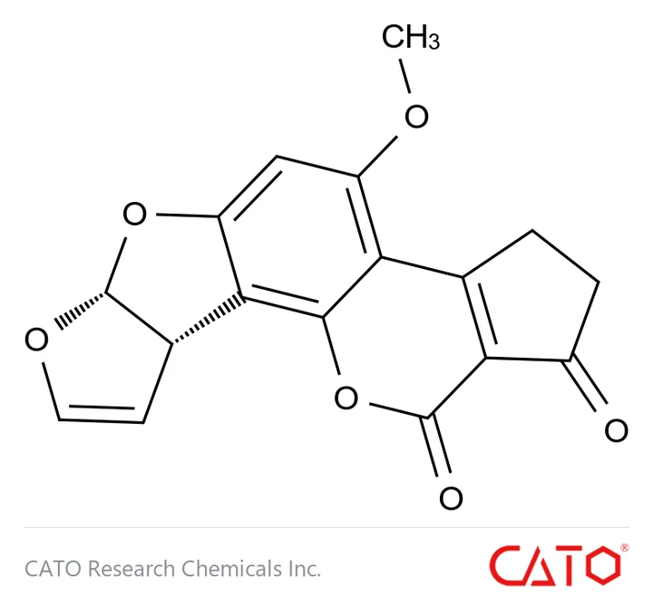 Chemical structure of Aflatoxin B1