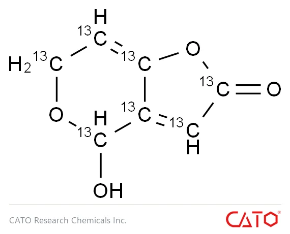 Chemical structure of Patulin-13C7, CAS 1353867-99-8