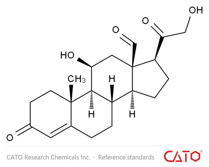 Chemical structure of Aldosterone, CAS 52-39-1