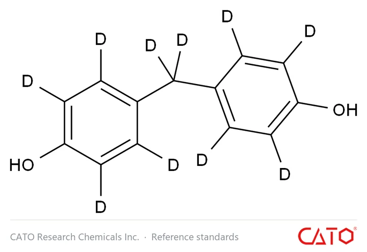 Chemical structure of Bisphenol F-d10, CAS 1794786-93-8