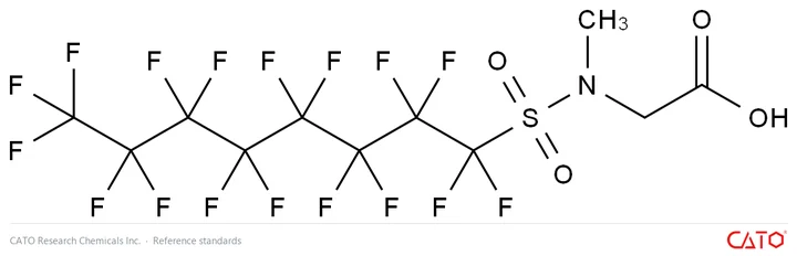 Chemical structure of N-Methylperfluoro-1-octanesulfonamidoacetic Acid, CAS 2355-31-9