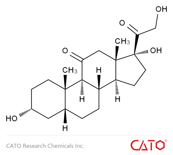 Chemical structure of Tetrahydro Cortisone, CAS 53-05-4