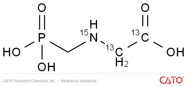 Chemical structure of Glyphosate-13C2,15N, CAS 1185107-63-4