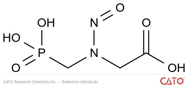 Chemical structure of N-Nitroso-N-(phosphonomethyl)glycine, CAS 56516-72-4