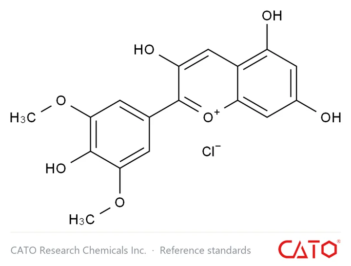 Chemical structure of Malvidin Chloride, CAS 643-84-5